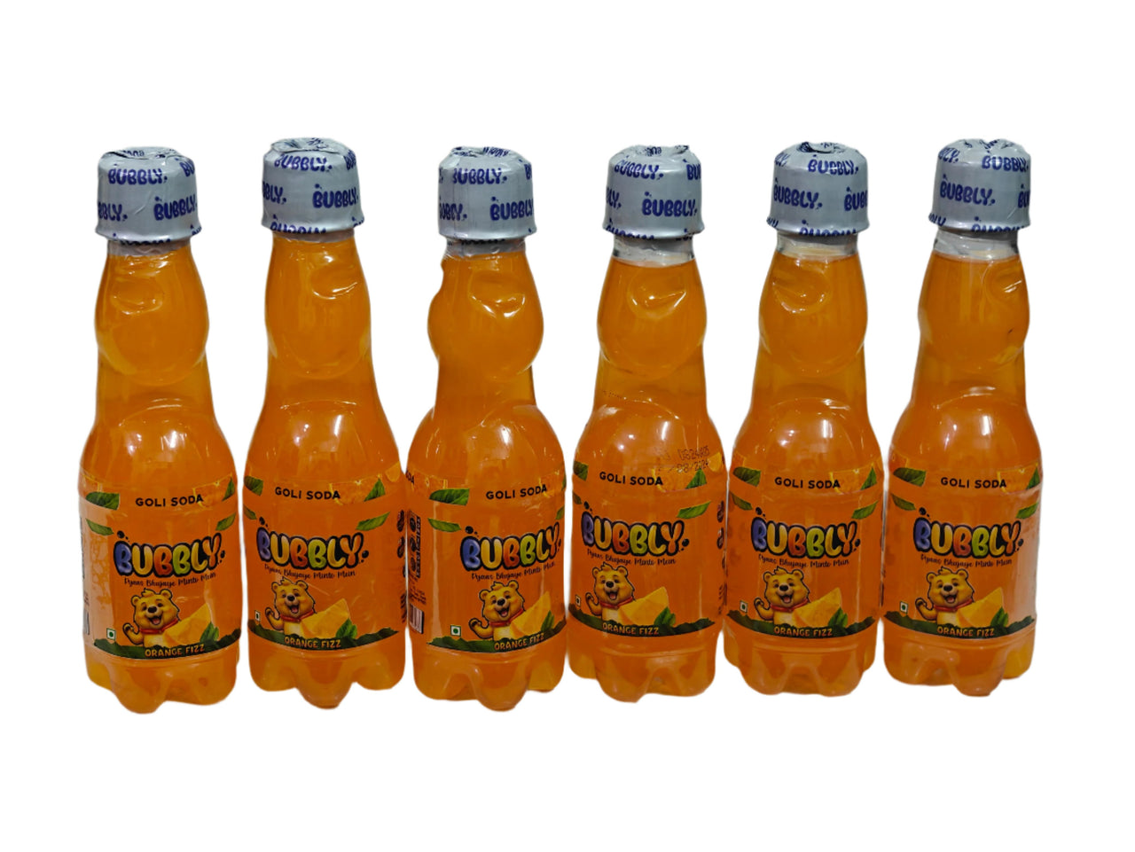 BUBBLY - Orange Fizz Goli Soda 250ml (Pack of 6 Pcs)