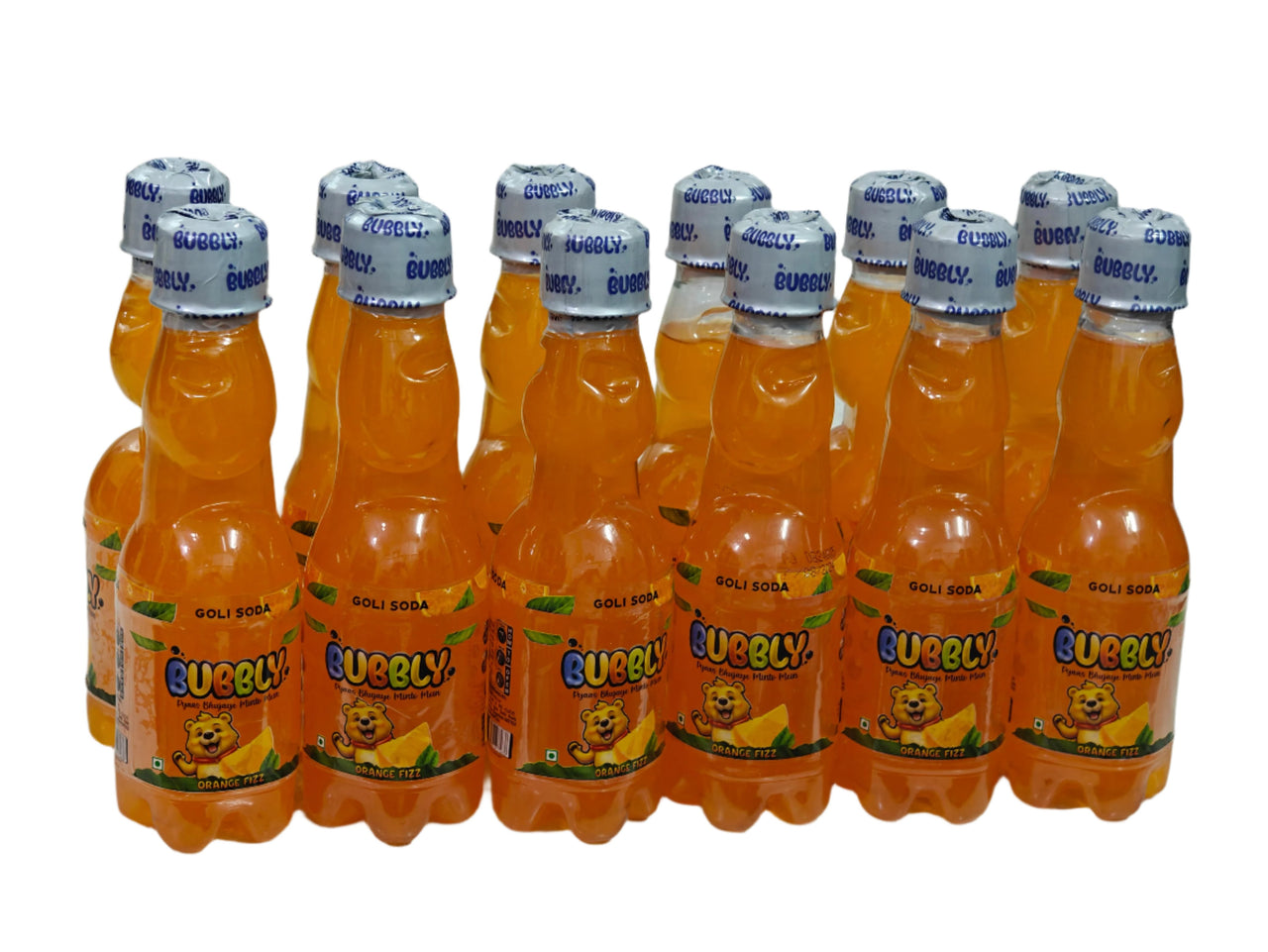 BUBBLY - Orange Fizz Goli Soda 200ml (Pack of 24 Pcs)