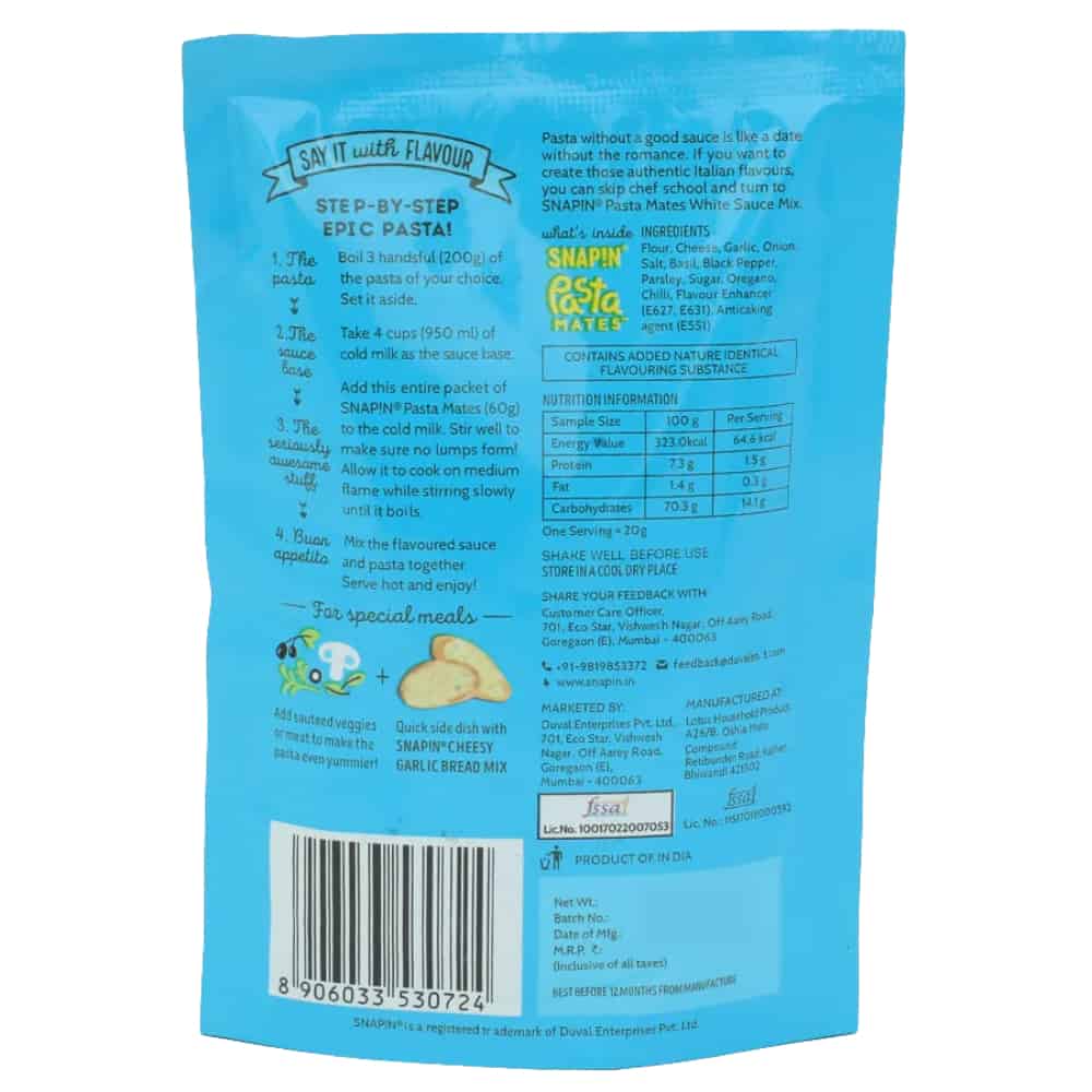 SNAPIN-Pasta Mates-White Sauce Mix-60g