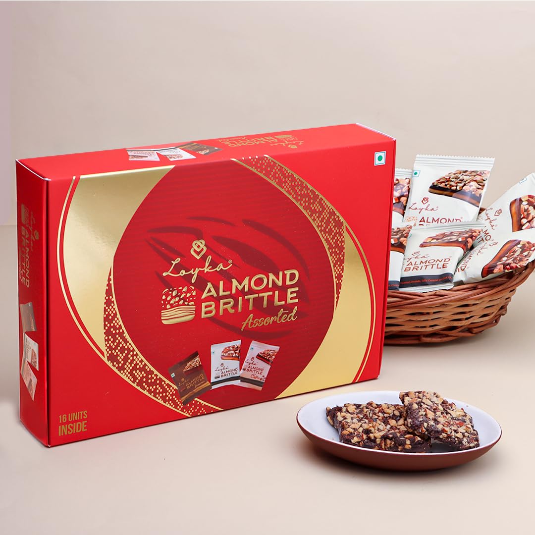 Loyka Regal Red Assorted Almond Brittle Box - 16 pcs