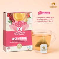 Thumbnail for Rose Hibiscus Tea | Uplifting & Calming Ayurvedic Blend 30gm