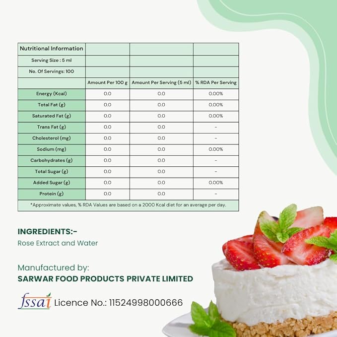 Sarwar - Rose Water 500ml| 100% Pure| Organic| Natural