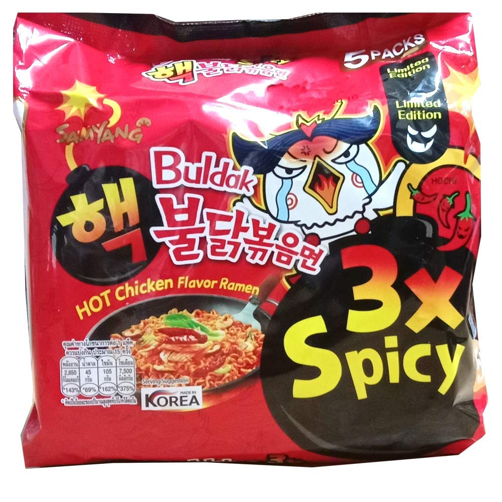 SAMYANG Buldak Hot Chicken Flavor Ramen Noodles- 3X SPICY 140g-Pack of 5