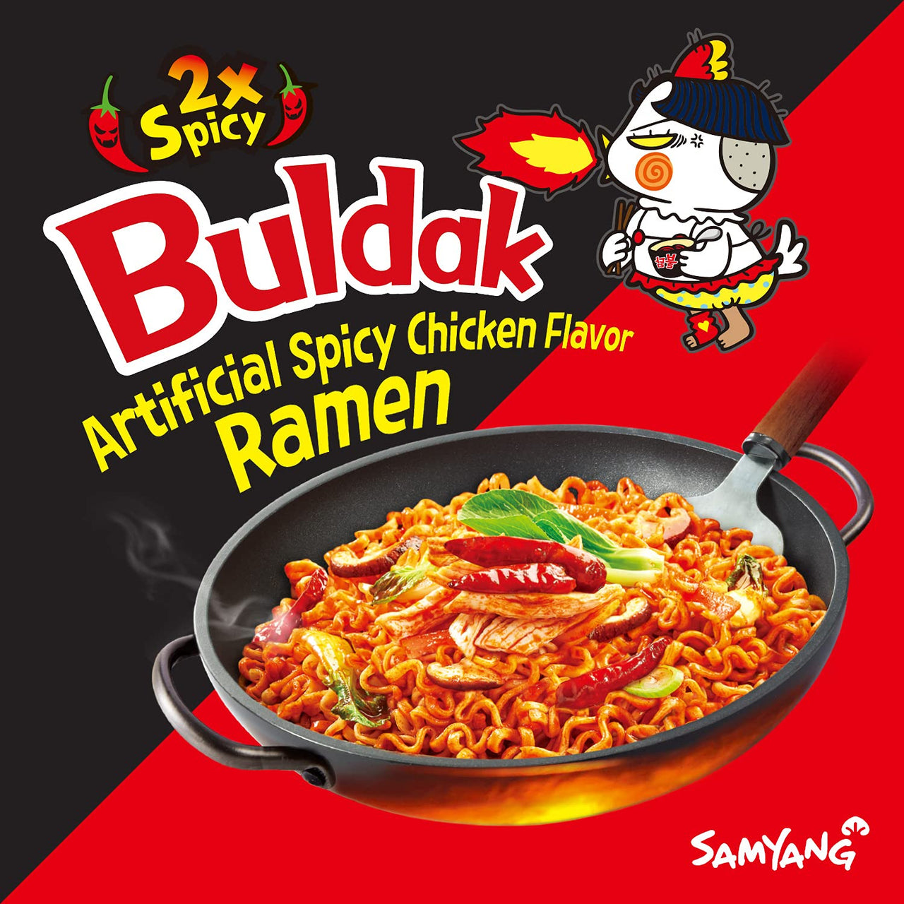 SAMYANG Buldak Hot Chicken Flavor Ramen Noodles- 2X SPICY 140g-Pack of 1