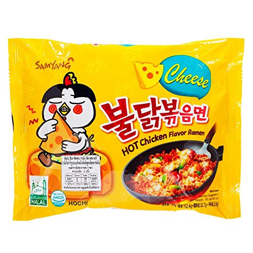 SAMYANG Buldak Hot Chicken Flavor Ramen Noodles- Cheese 140g-Pack of 4