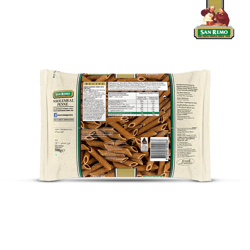 SAN REMO-Wholemeal Penne-500g