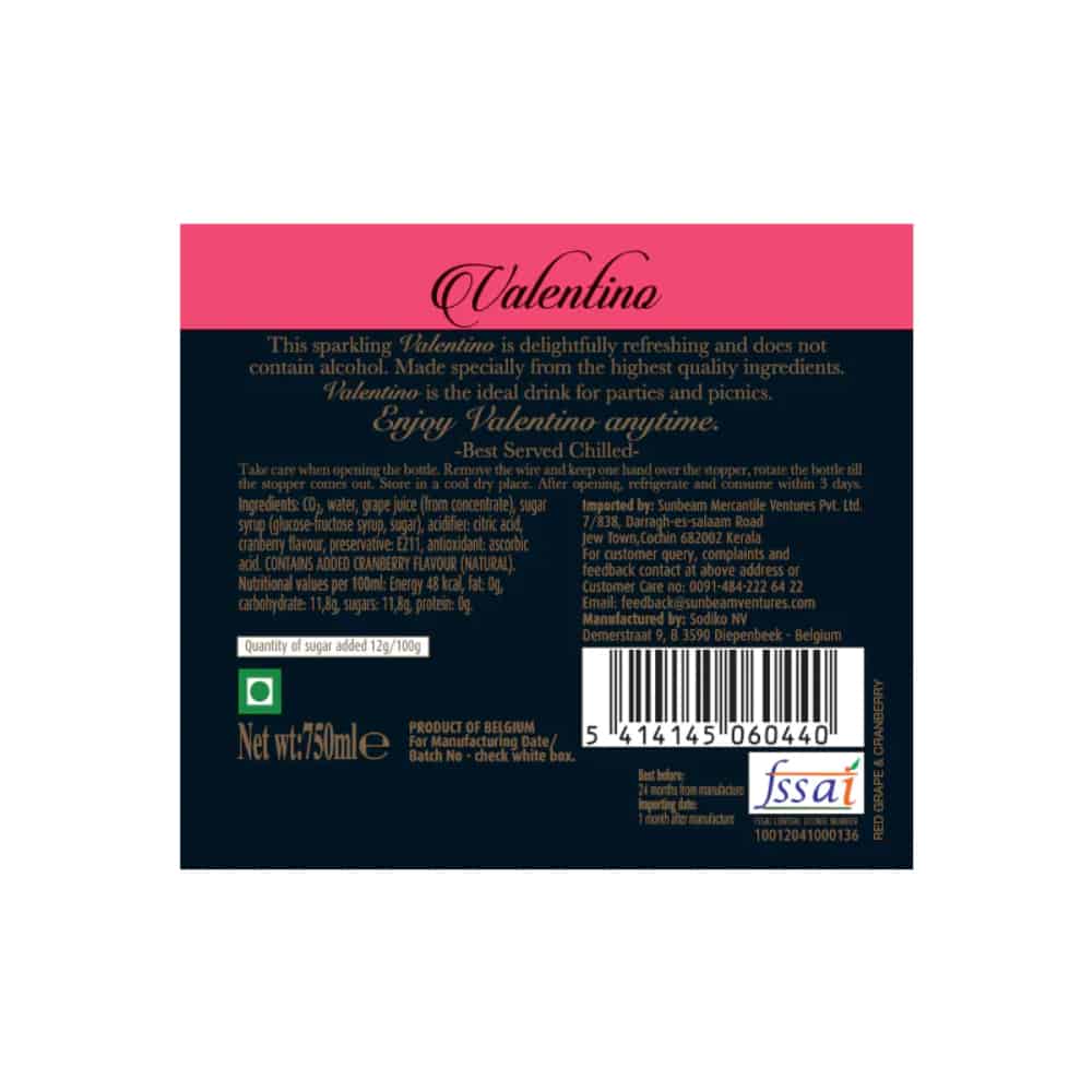 VALENTINO-Grape and Cranberry Juice-750ml