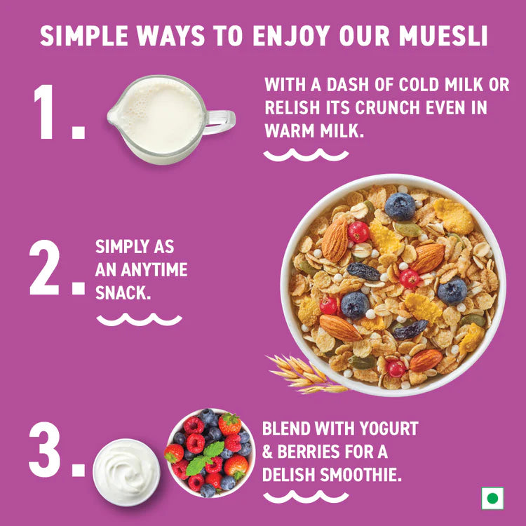 Bagrry's - Swiss Style Muesli 500gm Box | High Fibre with Added Bran 1 + 1 Free