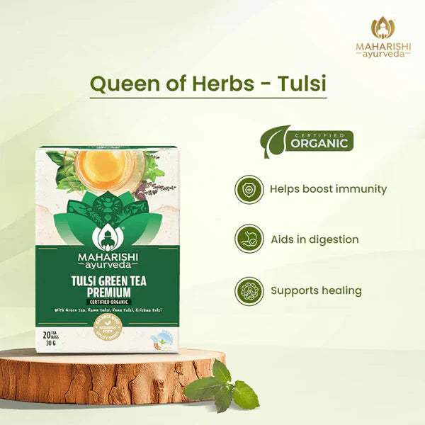 Tulsi Green Tea Premium | Organic Ayurvedic Blend 30gm