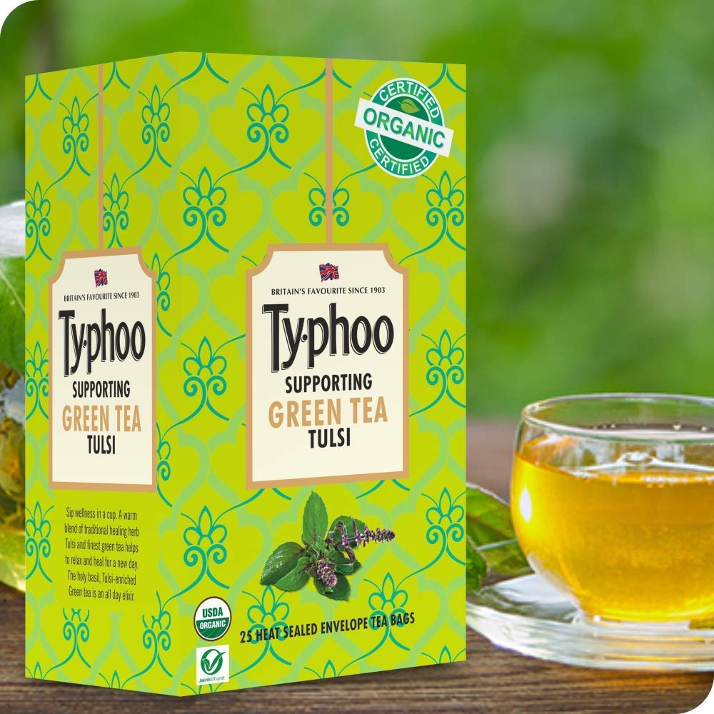 TYPHOO-Organic Green Tea Tulsi-25 Tea Bags