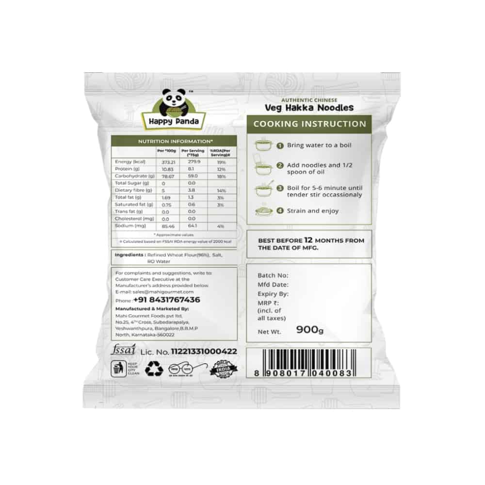 HAPPY PANDA-Veg Hakka Noodles-900g