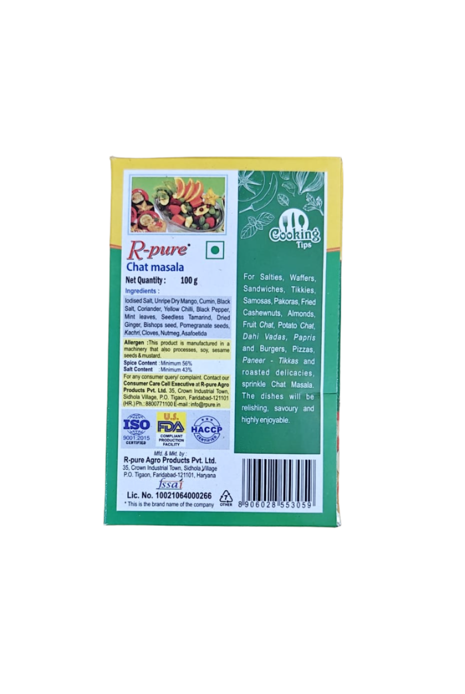 R-Pure - Chat Masala 100gm (Pack of 10Pcs)