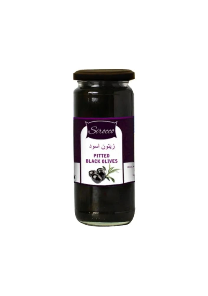 SIROCCO-Black Pitted Olives-450g