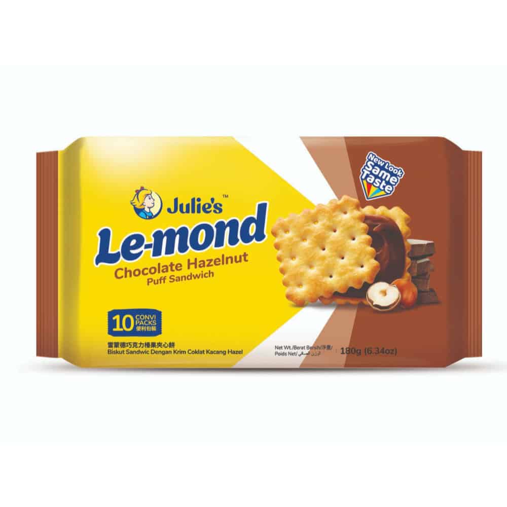 JULIE'S-Lemond-Chocolate Hazelnut Sandwich-Biscuits-180g