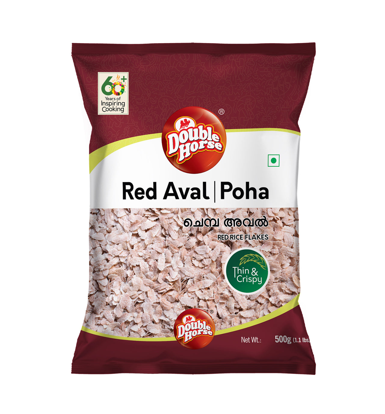 DOUBLE HORSE Organic Fibre Rich Red Aval Thin - 500gm