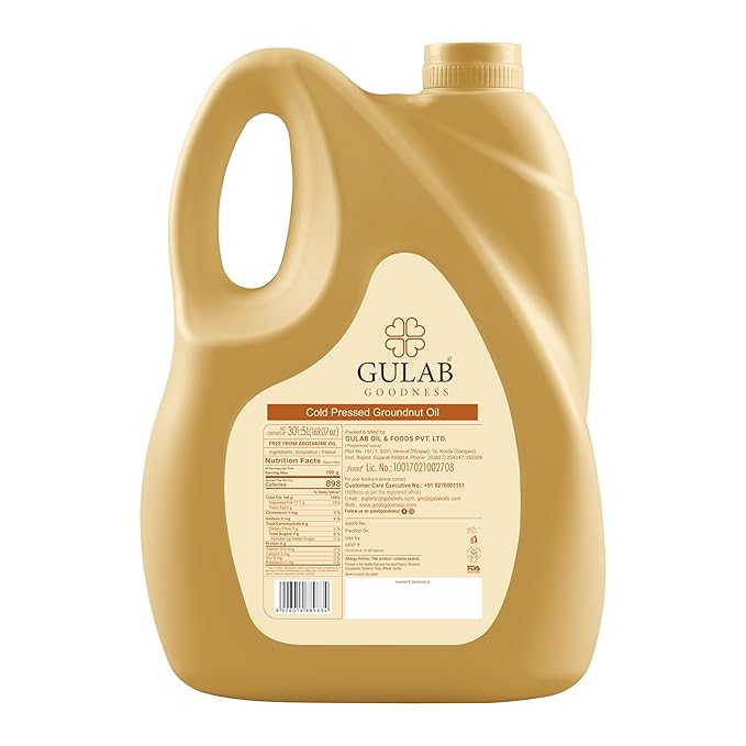 GULAB - Cold Pressed Groundnut Oil - 5 Litre | Peanut Oil