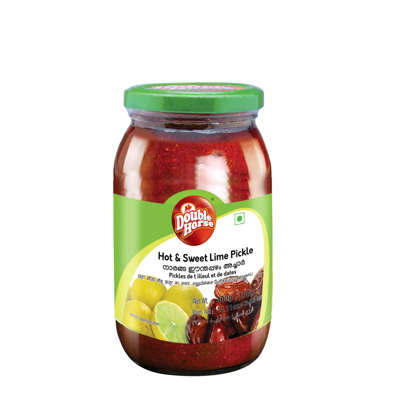 DOUBLE HORSE Hot and Sweet Lime Dates Pickle 400gm