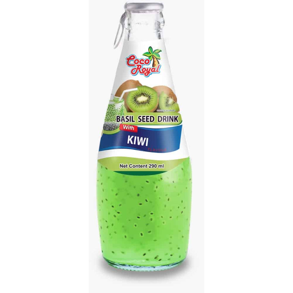 COCO ROYAL Basil Seed Drink Kiwi Flavour 290ml OG MART